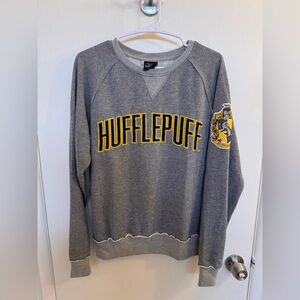 Warner Bros. Hufflepuff Grey and Yellow Crewneck Sweatshirt